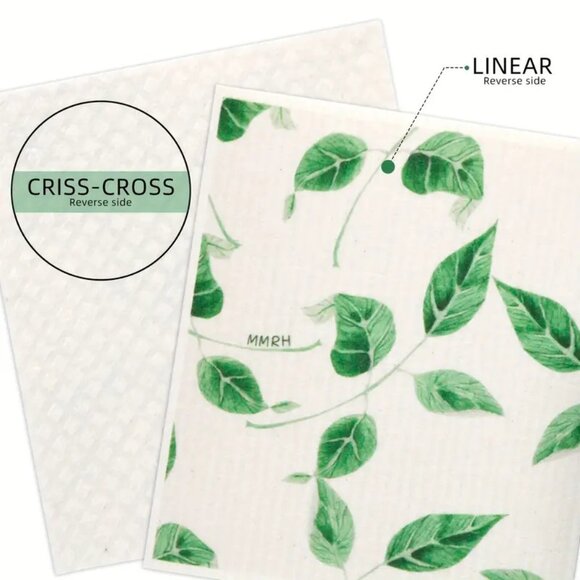 NEW Set of 6 Swedish Dishcloth - Plant, Leaves & Ivy - Reusable Sponge Cloth - Picture 3 of 8